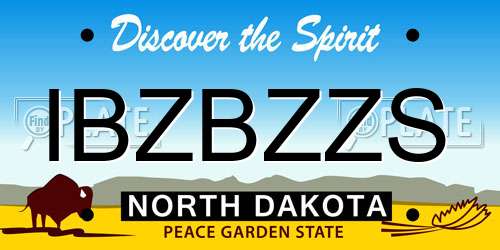 IBZBZZS North Dakota License Plate