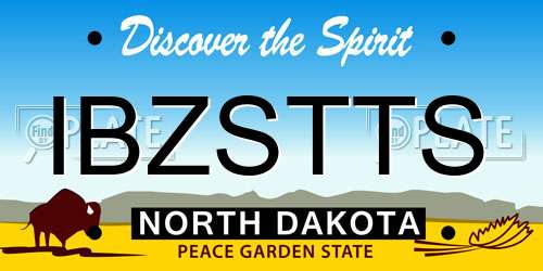 IBZSTTS North Dakota License Plate