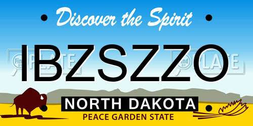 IBZSZZO North Dakota License Plate