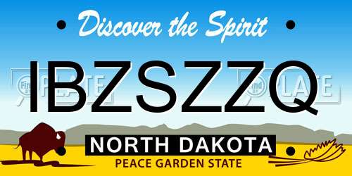 IBZSZZQ North Dakota License Plate