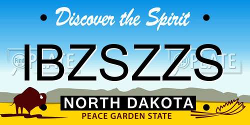 IBZSZZS North Dakota License Plate