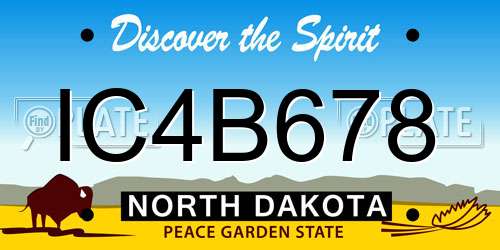 IC4B678 North Dakota License Plate