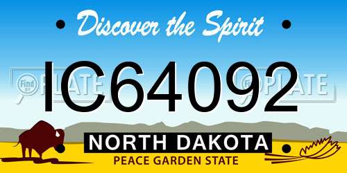 IC64092 North Dakota License Plate