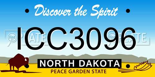 ICC3096 North Dakota License Plate