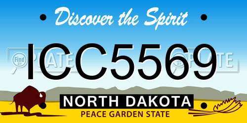 ICC5569 North Dakota License Plate