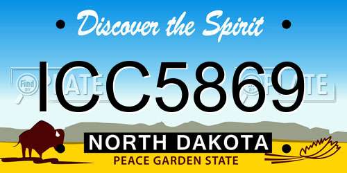 ICC5869 North Dakota License Plate