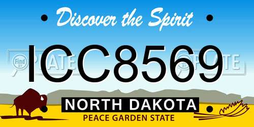 ICC8569 North Dakota License Plate