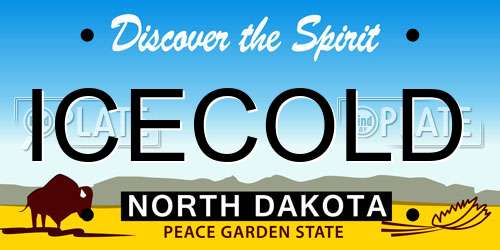 ICECOLD North Dakota License Plate