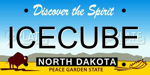 ICECUBE North Dakota License Plate