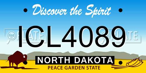 ICL4089 North Dakota License Plate