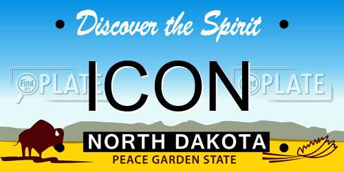 ICON North Dakota License Plate