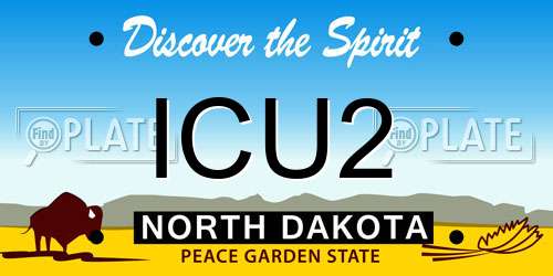 ICU2 North Dakota License Plate