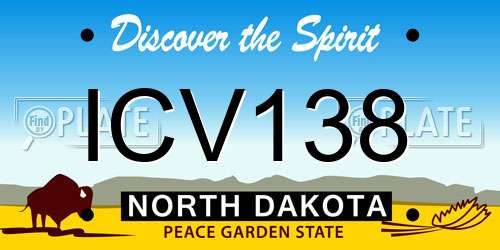 ICV138 North Dakota License Plate