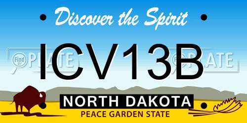 ICV13B North Dakota License Plate