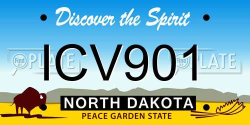 ICV901 North Dakota License Plate