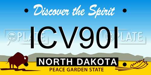 ICV90I North Dakota License Plate