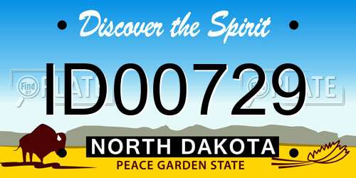 ID00729 North Dakota License Plate