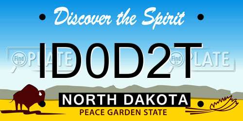 ID0D2T North Dakota License Plate