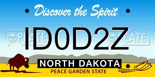 ID0D2Z North Dakota License Plate