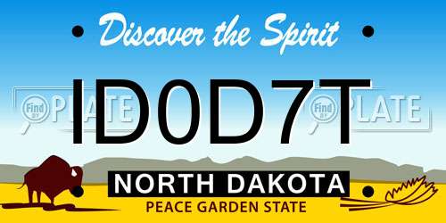 ID0D7T North Dakota License Plate