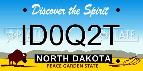 ID0Q2T North Dakota License Plate