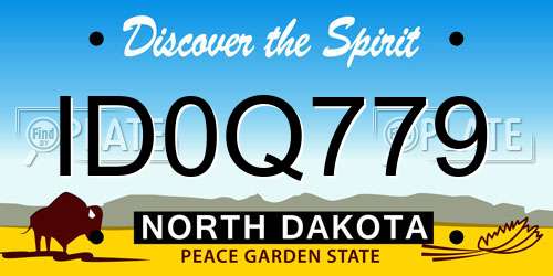 ID0Q779 North Dakota License Plate