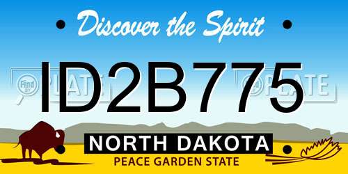 ID2B775 North Dakota License Plate