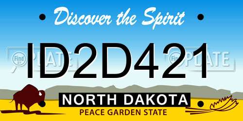 ID2D421 North Dakota License Plate