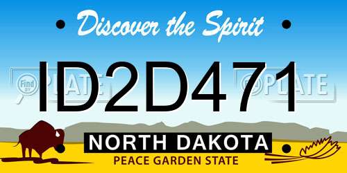 ID2D471 North Dakota License Plate
