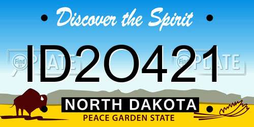 ID2O421 North Dakota License Plate