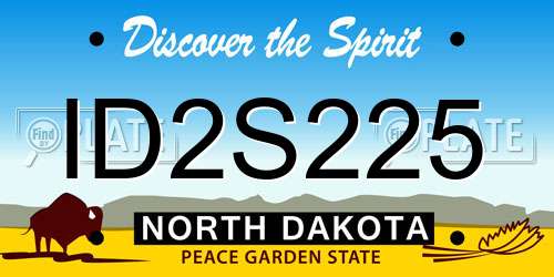 ID2S225 North Dakota License Plate