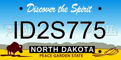 ID2S775 North Dakota License Plate