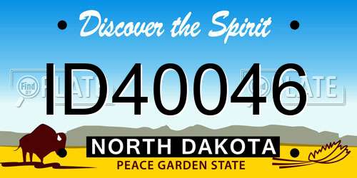 ID40046 North Dakota License Plate