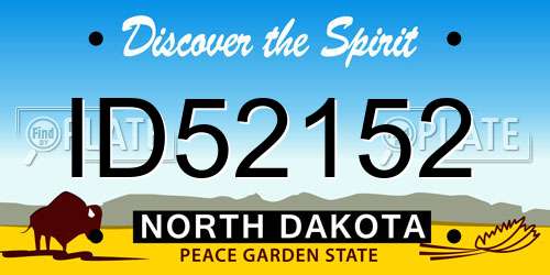ID52152 North Dakota License Plate