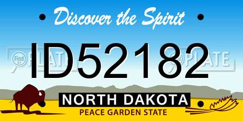 ID52182 North Dakota License Plate