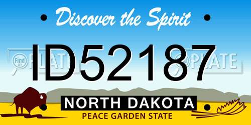 ID52187 North Dakota License Plate