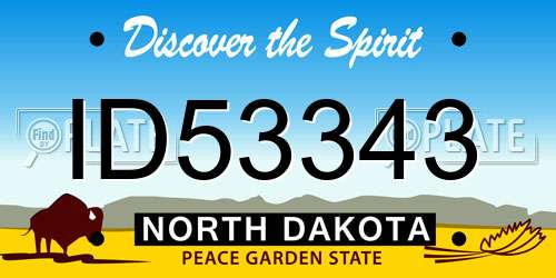 ID53343 North Dakota License Plate