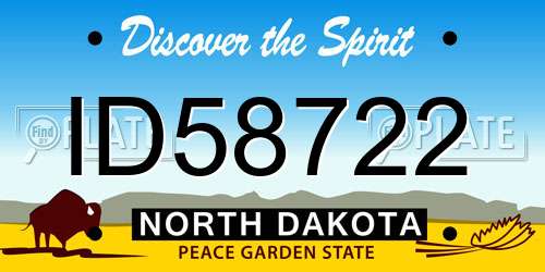 ID58722 North Dakota License Plate