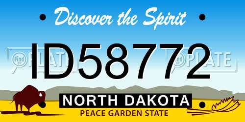 ID58772 North Dakota License Plate