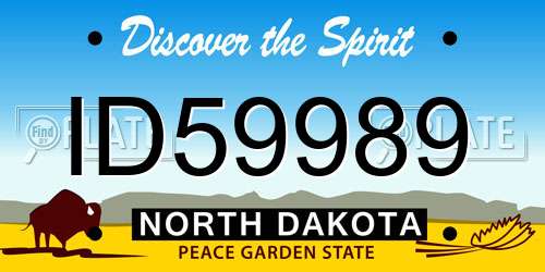 ID59989 North Dakota License Plate