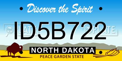 ID5B722 North Dakota License Plate