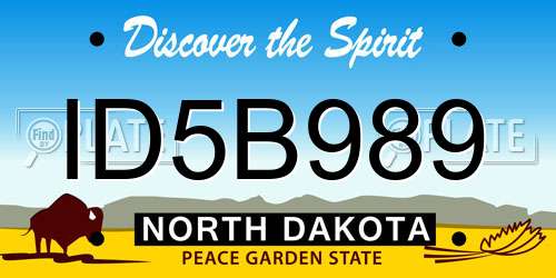 ID5B989 North Dakota License Plate