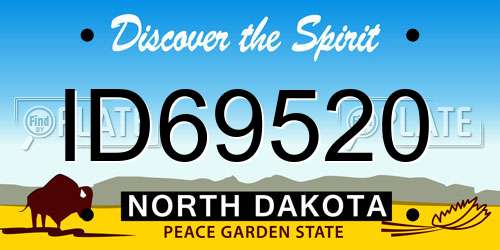 ID69520 North Dakota License Plate