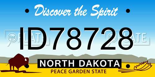 ID78728 North Dakota License Plate