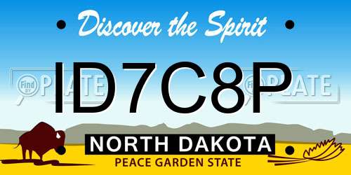 ID7C8P North Dakota License Plate