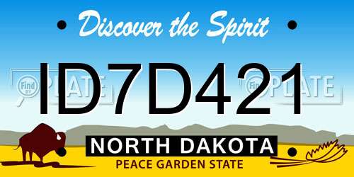 ID7D421 North Dakota License Plate