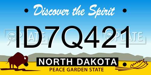 ID7Q421 North Dakota License Plate