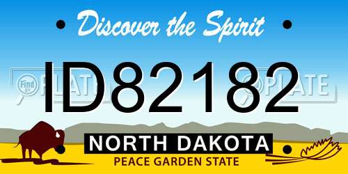 ID82182 North Dakota License Plate