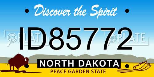 ID85772 North Dakota License Plate