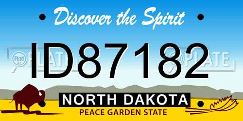 ID87182 North Dakota License Plate
